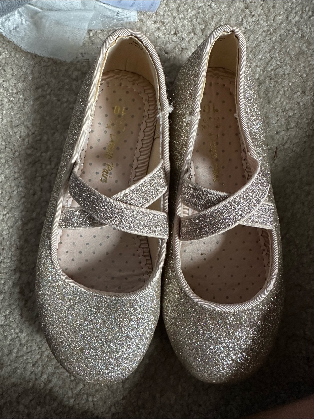 Girls Sparkle Mary Jane Flats in Light Pink